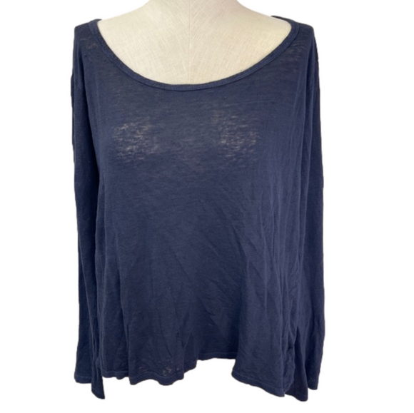 CP Shades Tops - CP Shades Linen T Shirt Black Size Small